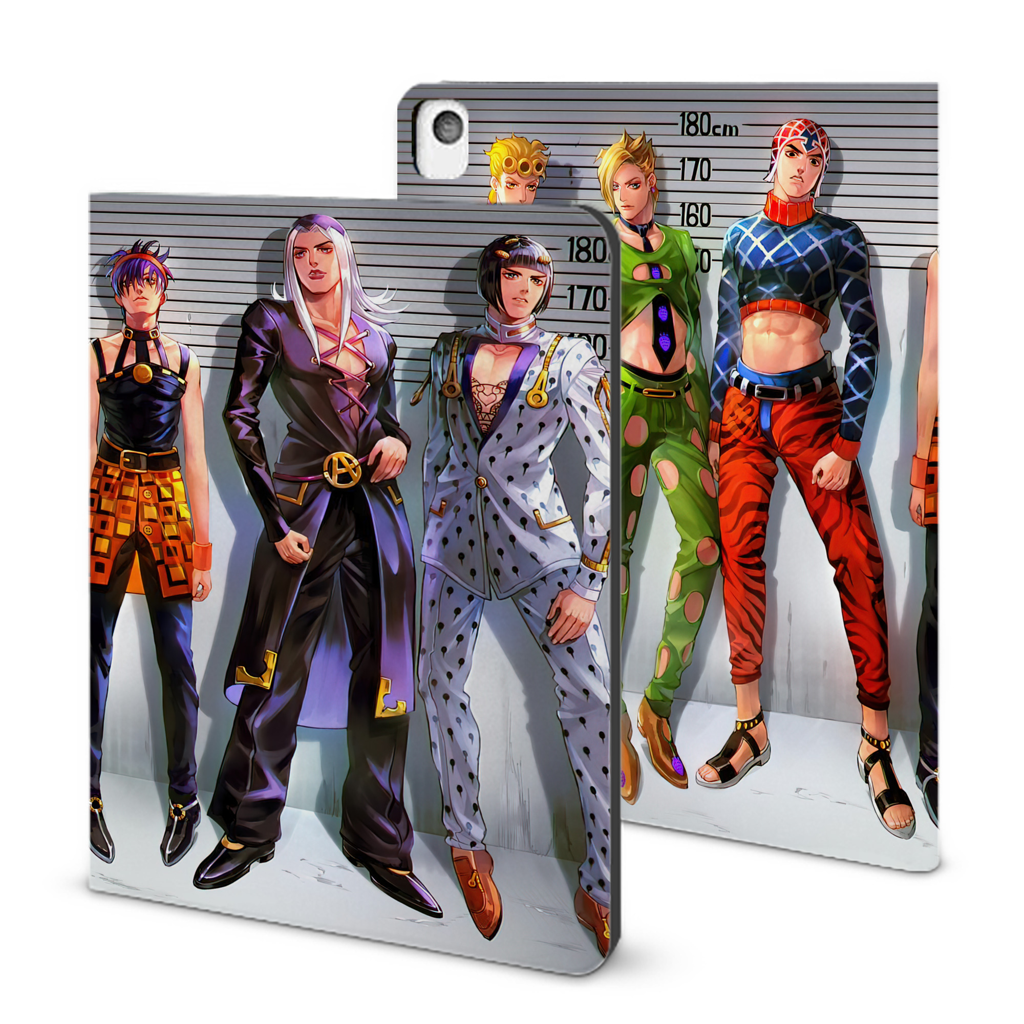 （画像用） ジョジョの奇妙な冒険 JoJo's Bizarre Adventure IPadケース ペンホルダー付き ブックスタイルデザイン